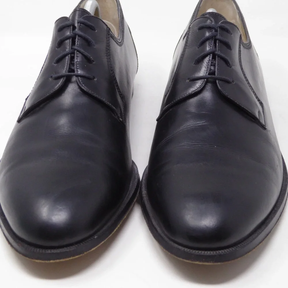 Vintage Cole Haan Mens Derby Oxfords Shoes Black Leather Made in Italy 12 M